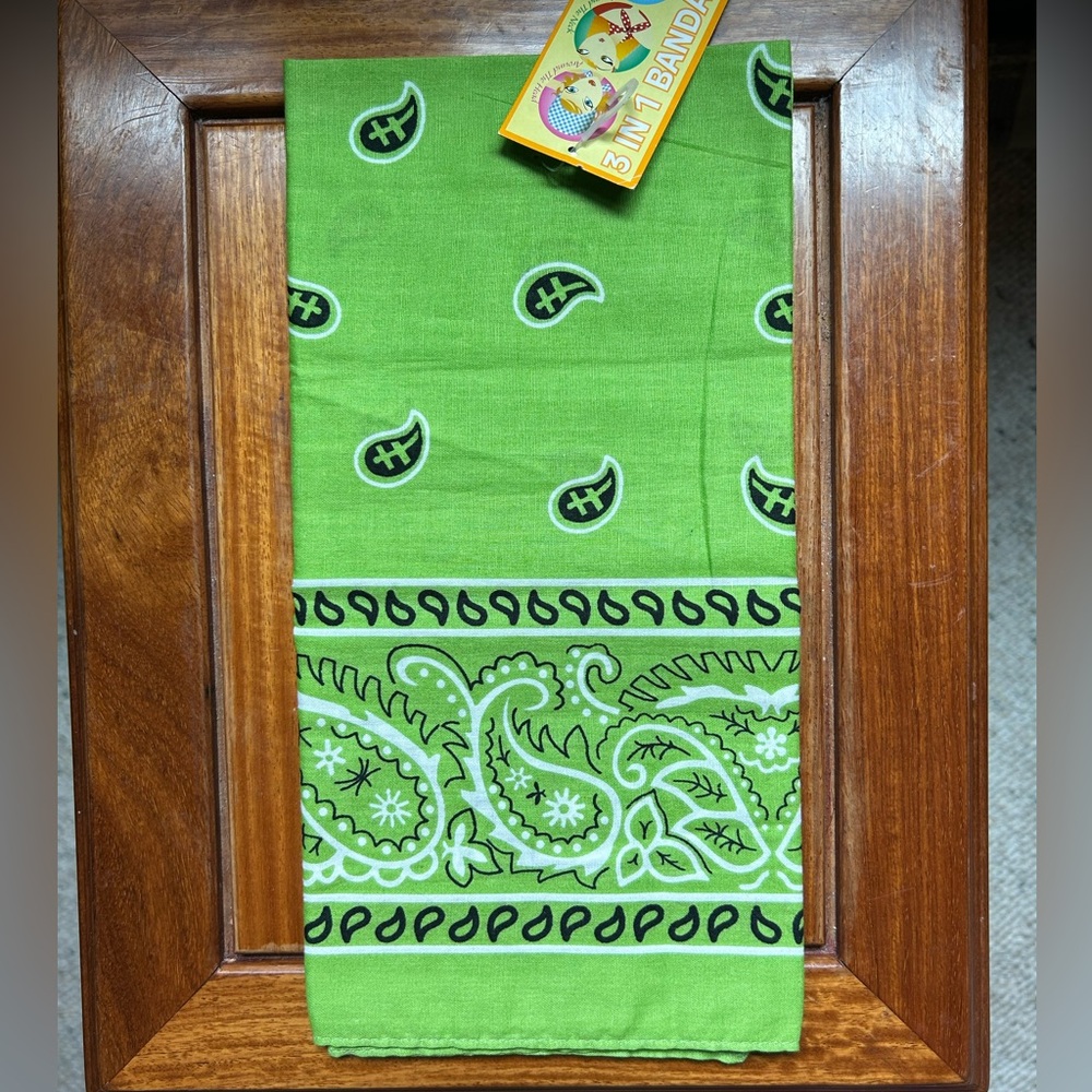 Green Paisley Bandana